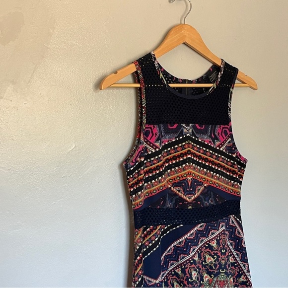 Fire Los Angeles Juniors Navy Blue Lace Sleeveless Skater Dress Size M Medium - Picture 3 of 10
